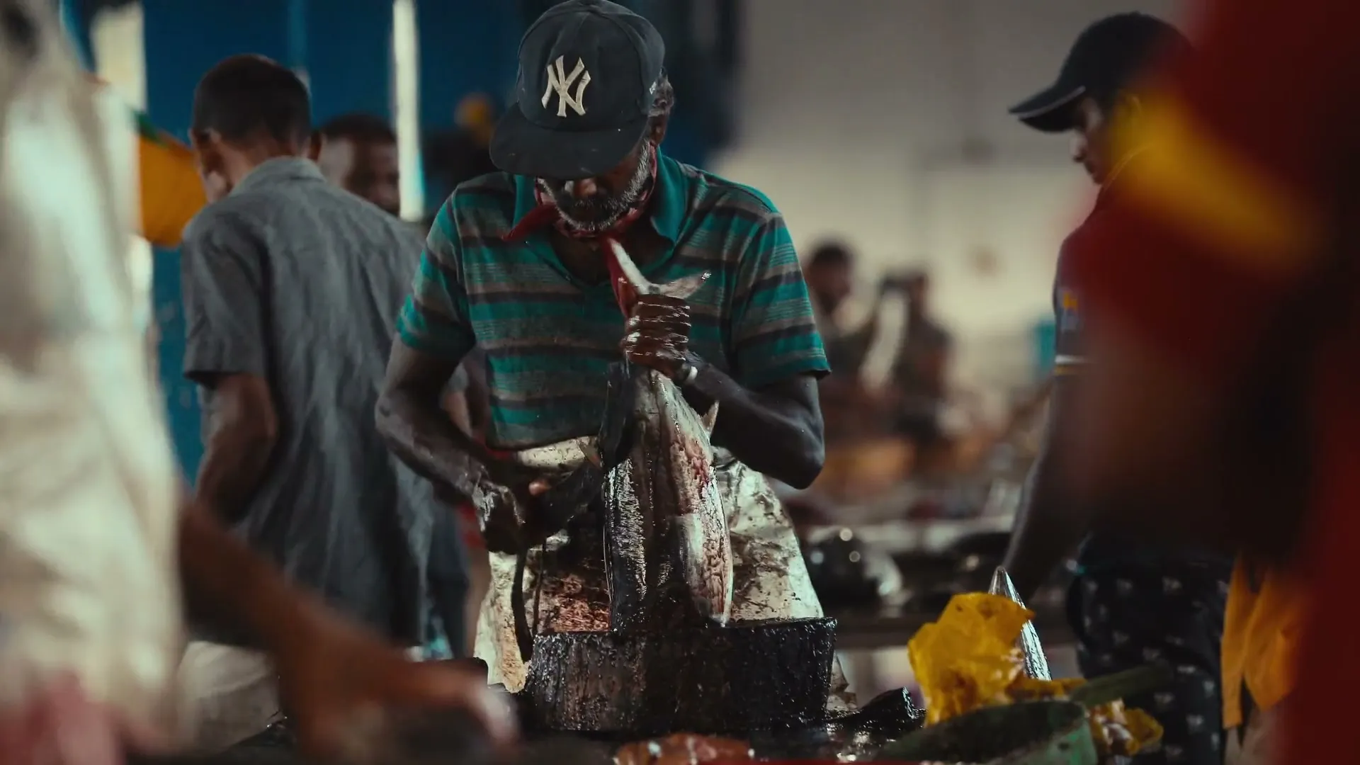 A man working at the cutting table